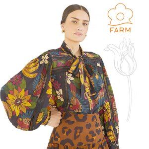 FARM RIO Macaw Ballet Blouse